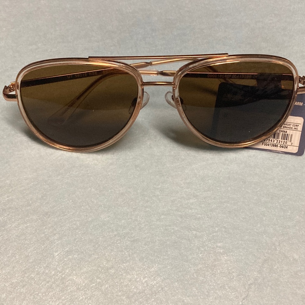 Universal Thread Men’s Metal Frame Sunglasses in Rose Gold with Brown Lenses